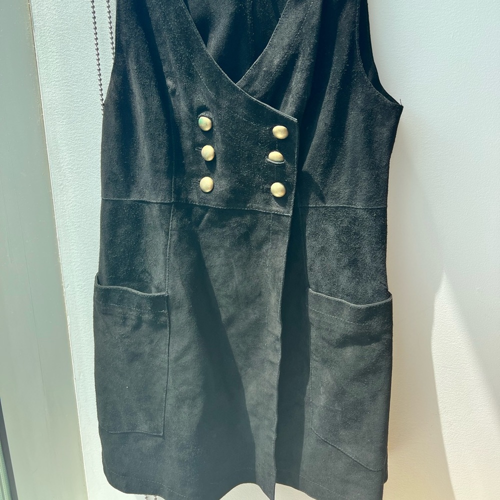 Free People Women’s Black Suede Jumper Dress